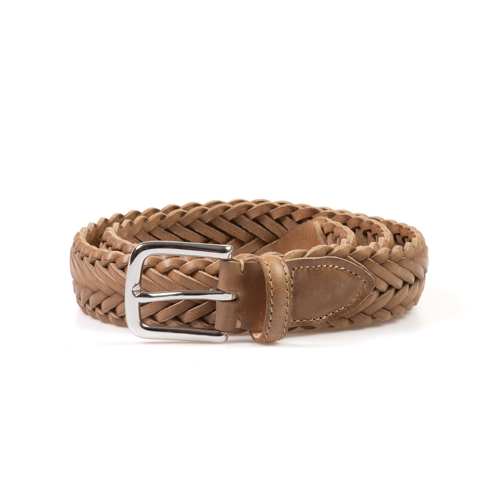 Horween Natural Chromexcel Leather Belt Plaited