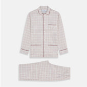 Red Multi Check Cotton-Cashmere Modern Pyjama Set