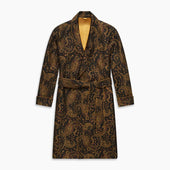Gold Multi Floral Cotton Wool Silk Jacquard Pierce Gown