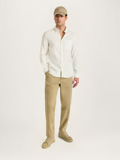 The All Day Shirt Linen Collared Stripe Linen