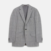 Grey Multi Check Linen Blend Barrington Blazer