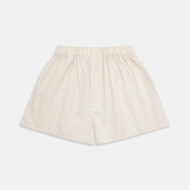 Yellow and Blue Check Cotton RE-PURPOSE Godfrey Boxers