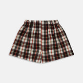 Black Multi Check Linen Blend Godfrey Boxer Shorts