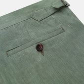Green Wool And Linen Blend Jonathan Trouser