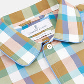 Green And Pink Multi Check Linen Blend Sussex Nightshirt