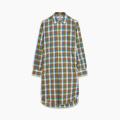 Green And Pink Multi Check Linen Blend Sussex Nightshirt