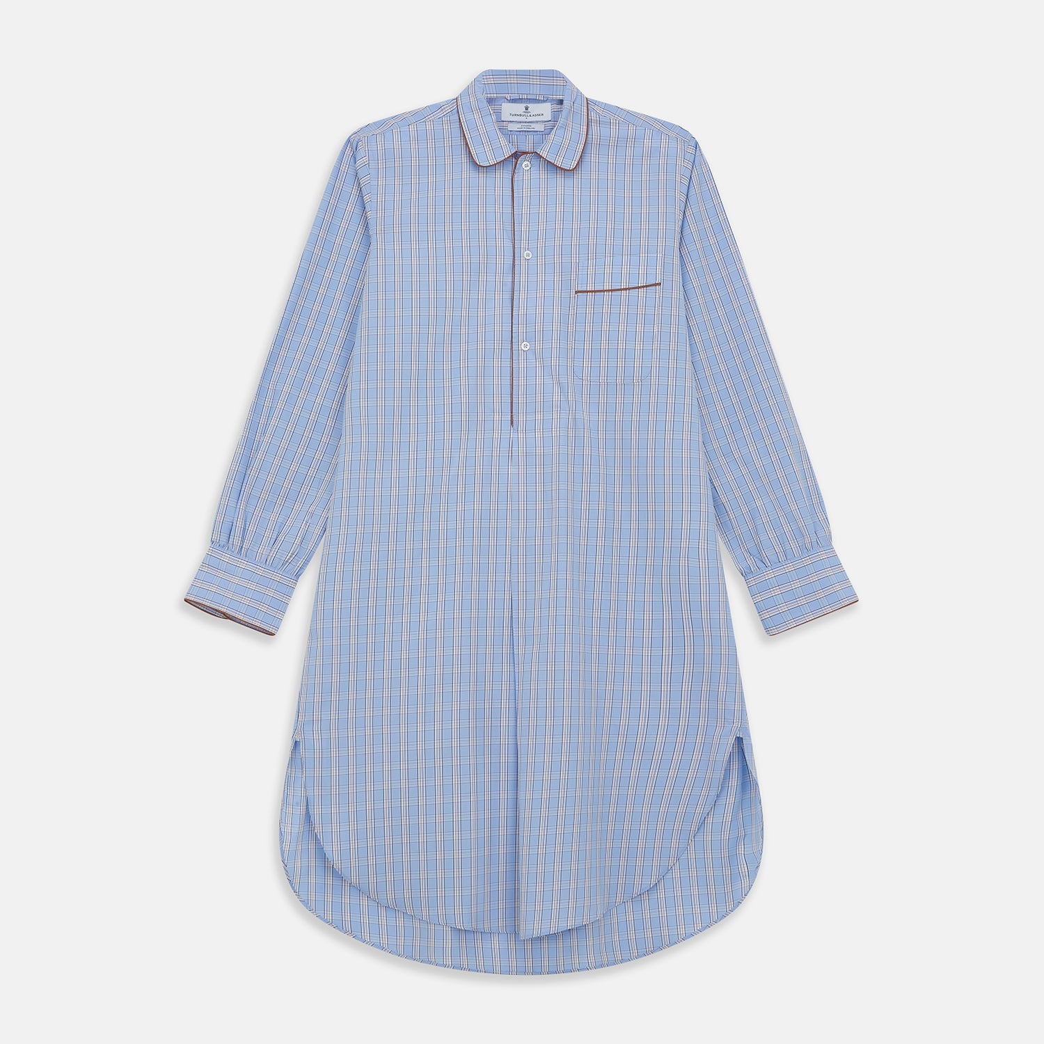 Pale Multi Check Cotton Sussex Nightshirt