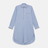 Pale Blue Multi Check Cotton Sussex Nightshirt