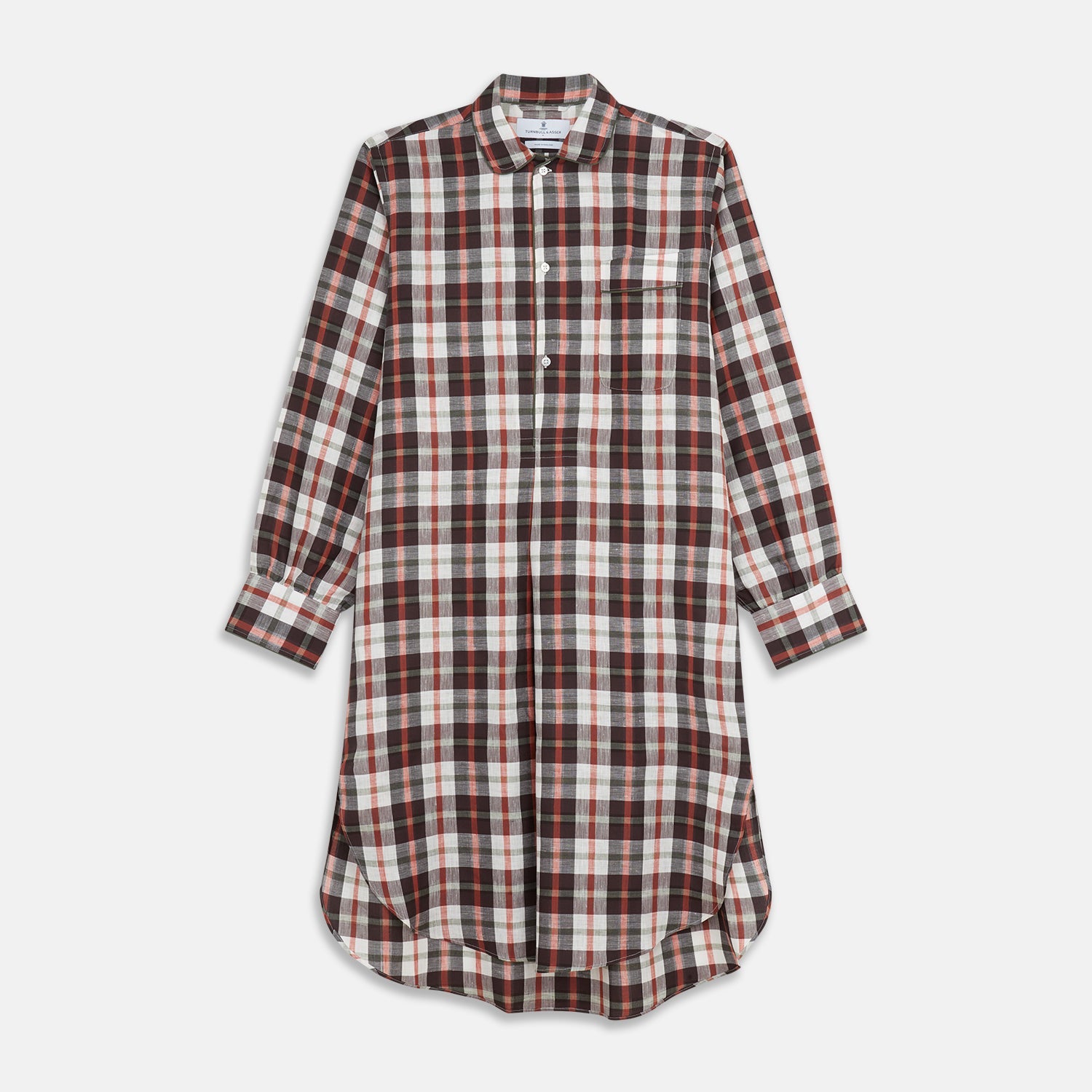 Multi Check Linen Blend Sussex Nightshirt
