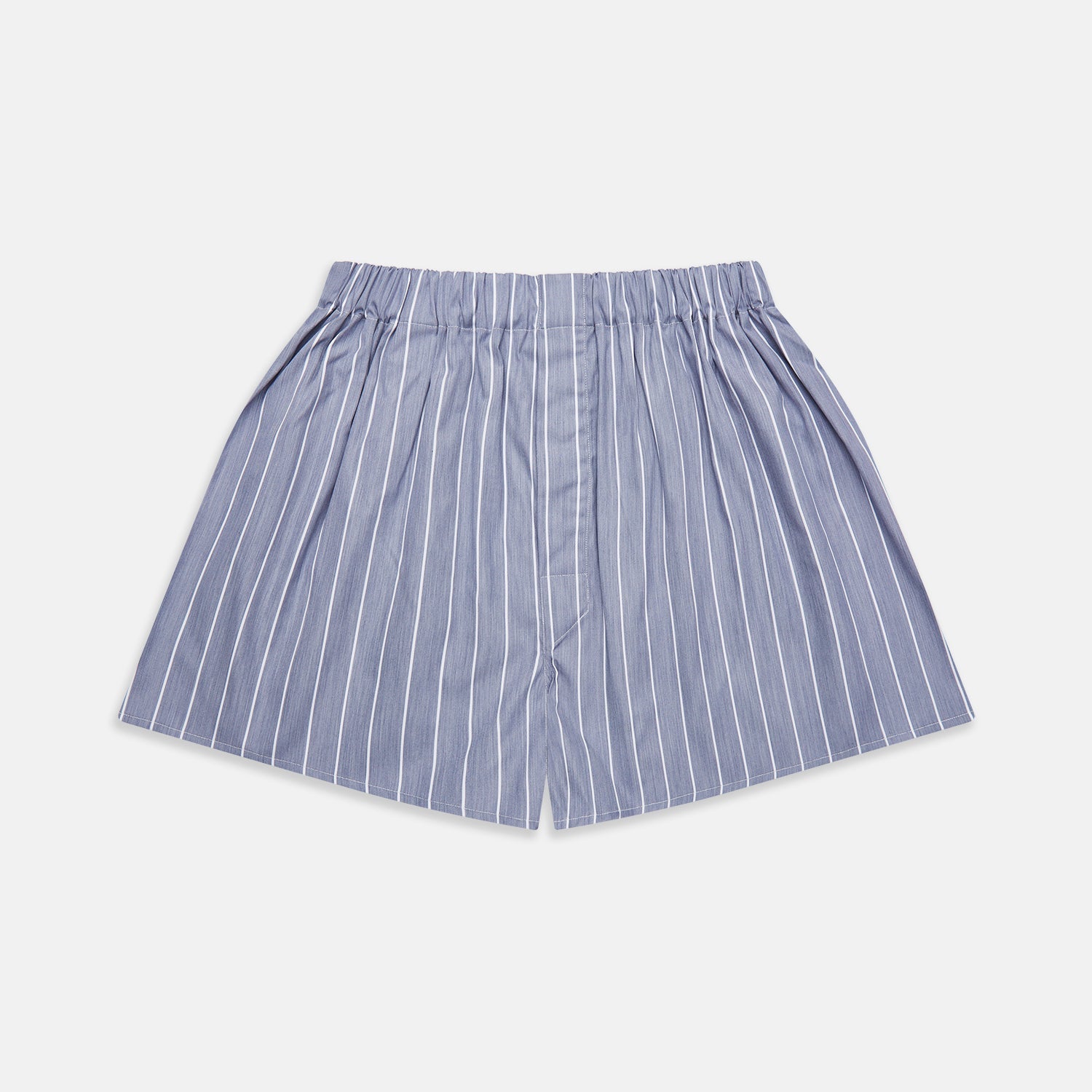 Pale And White Pinstripe Cotton Blend Godfrey Boxer Shorts