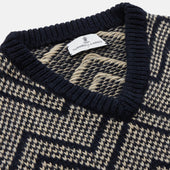 And White Wool Blend Albion Chunky Slipover