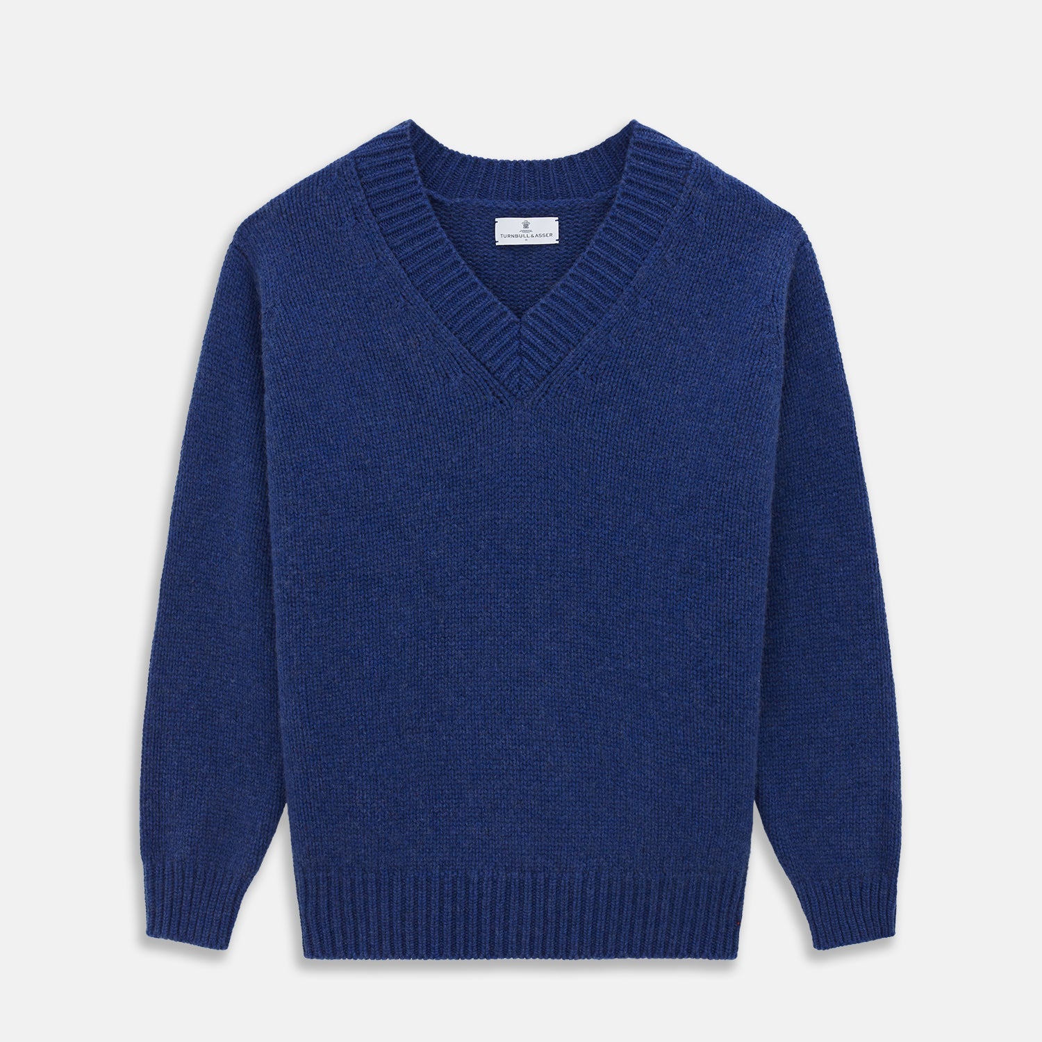 Marine Blue Cashmere Edwards V-Neck Jumper