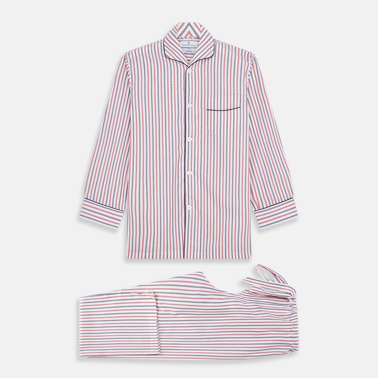 Red And Blue Stripe Cotton Quin Pyjamas