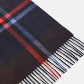 Deep And Rich Brown Check Cashmere Scarf