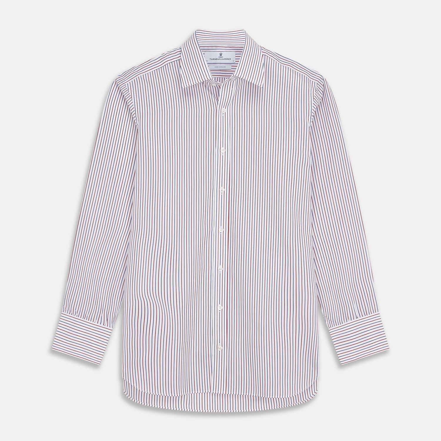 Red and Blue Stripe Cotton Regular Fit Mayfair Shirt