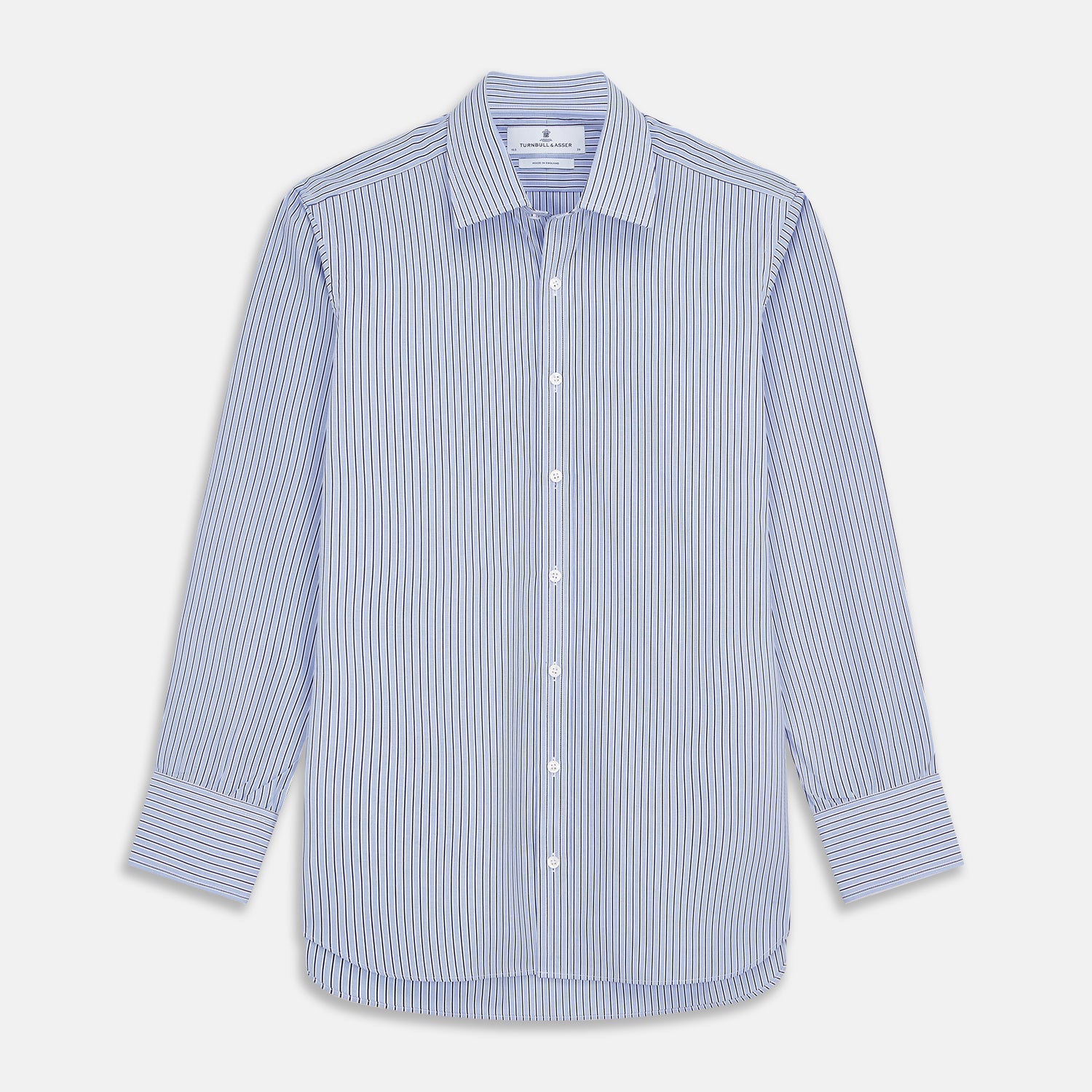 Blue and Navy Halo Stripe Cotton Regular Fit Mayfair Shirt