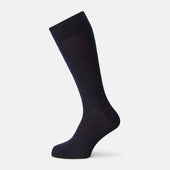 Navy and Red Polka Dot Cotton Mid-length Socks