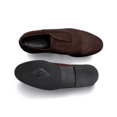 Iena Oxford with perforations [Men Dark brown suede calfskin]