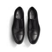 Iena Slip-On Oxford with perforations [Men Black supple calfskin]