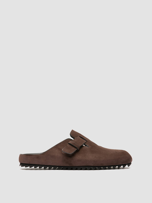 Agor 012 Dark Brown Suede Mule Sandals