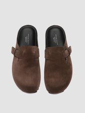 Agor 012 Dark Brown Suede Mule Sandals
