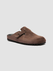 Agor 012 Dark Brown Suede Mule Sandals