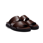 Anatomical Mule Double V [Dark brown smooth calfskin]