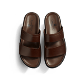Anatomical Mule Double V [Dark brown smooth calfskin]