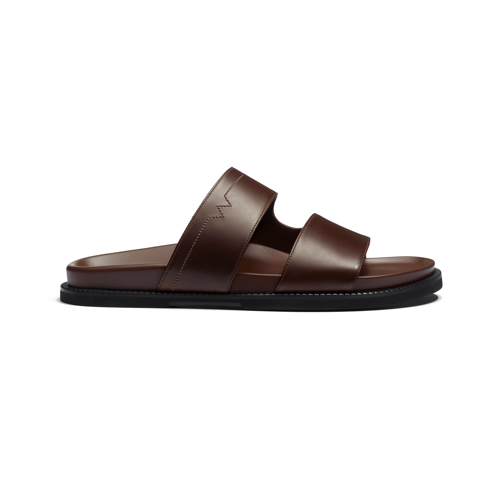 Anatomical Mule Double V [Dark brown smooth calfskin]