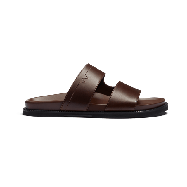 Anatomical Mule Double V [Dark brown smooth calfskin]