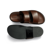 Anatomical Mule Double V [Dark brown smooth calfskin]