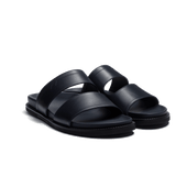Anatomical Mule Double V [Initial Navy smooth calfskin]