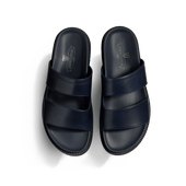 Anatomical Mule Double V [Initial Navy smooth calfskin]