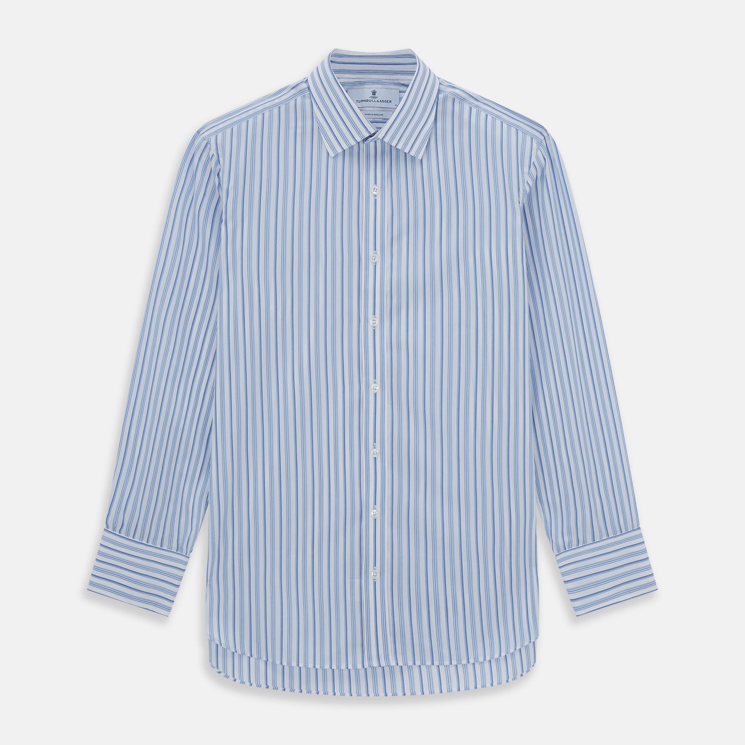 PALE BLUE MULTI-STRIPE REGULAR FIT SHIRT