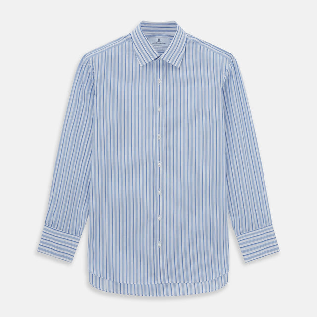 PALE BLUE MULTI-STRIPE REGULAR FIT SHIRT