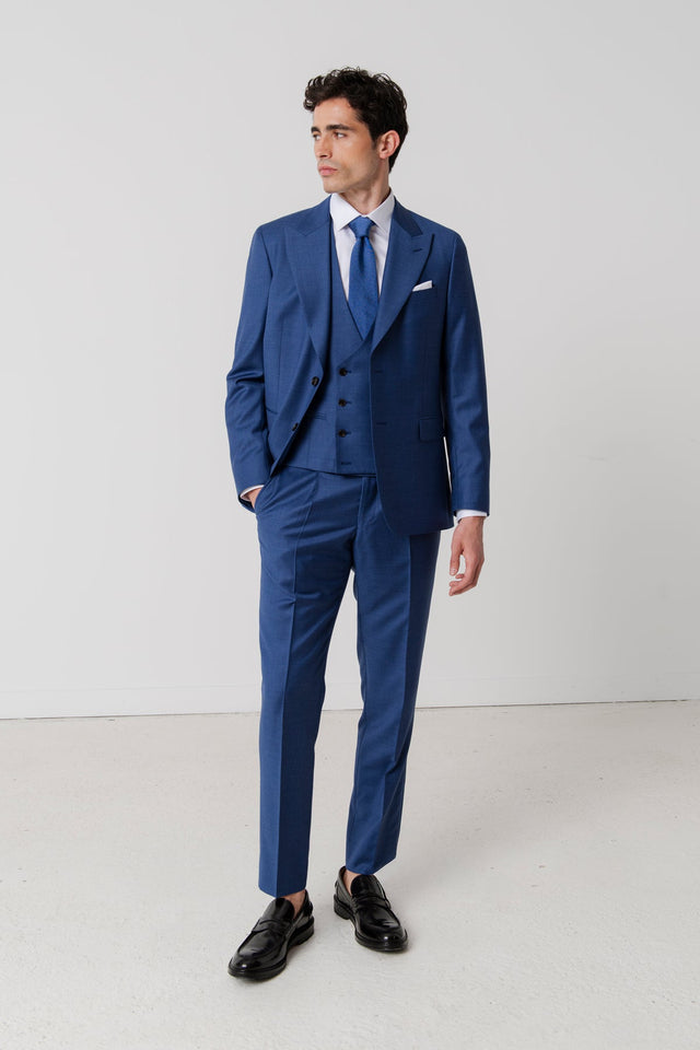 Mistral Suit With Pointed Collar In Virgin Wool