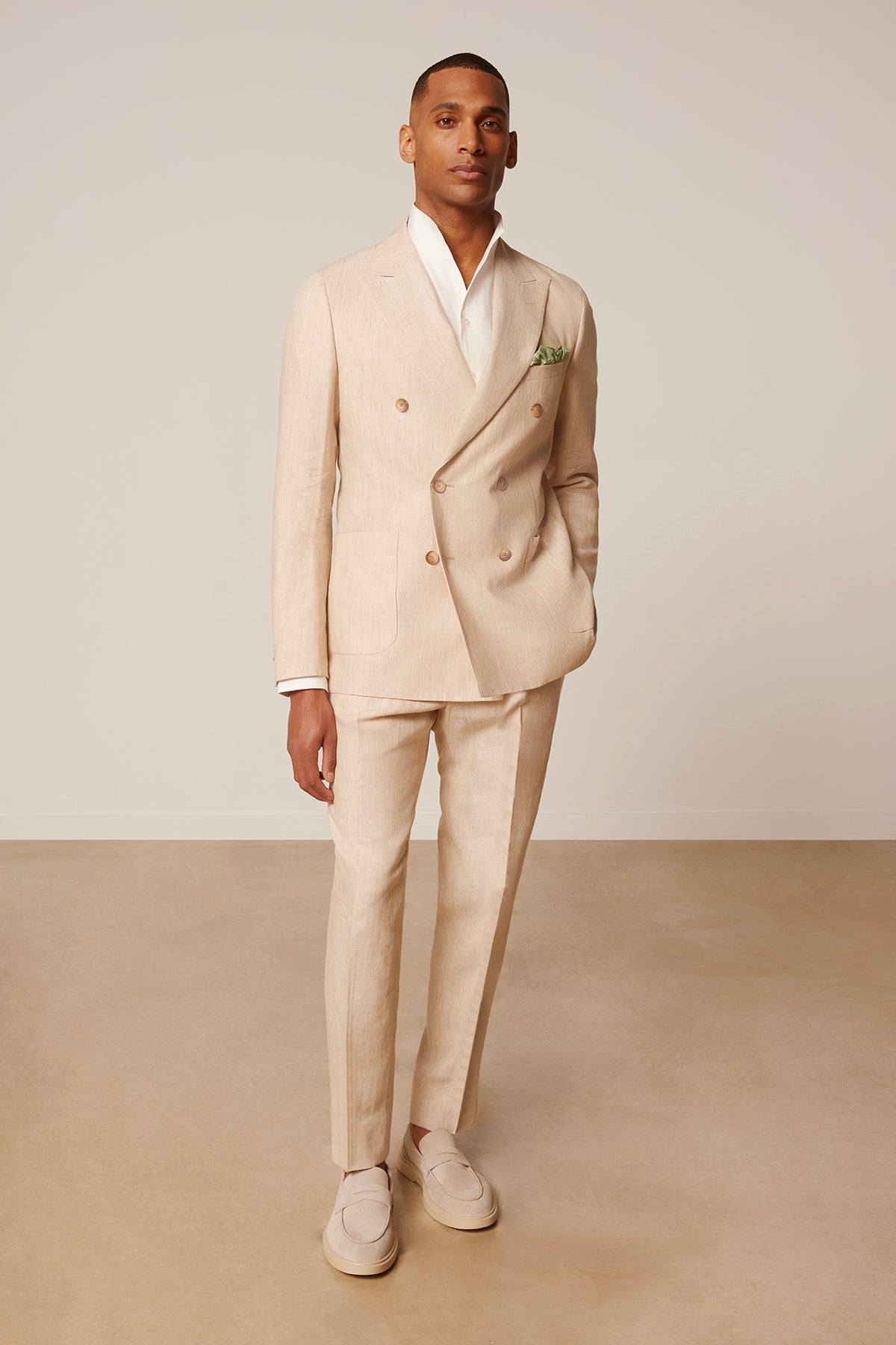 Salamanca double-breasted linen suit
