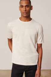 T-shirt Diego en coton et lin blanc