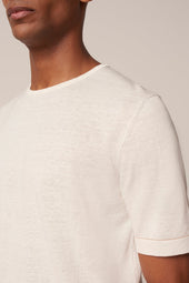 T Shirt Diego En Coton Et Lin Blanc