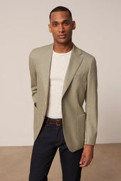 Veste Blazer Droite Cerros En Laine Et Lin