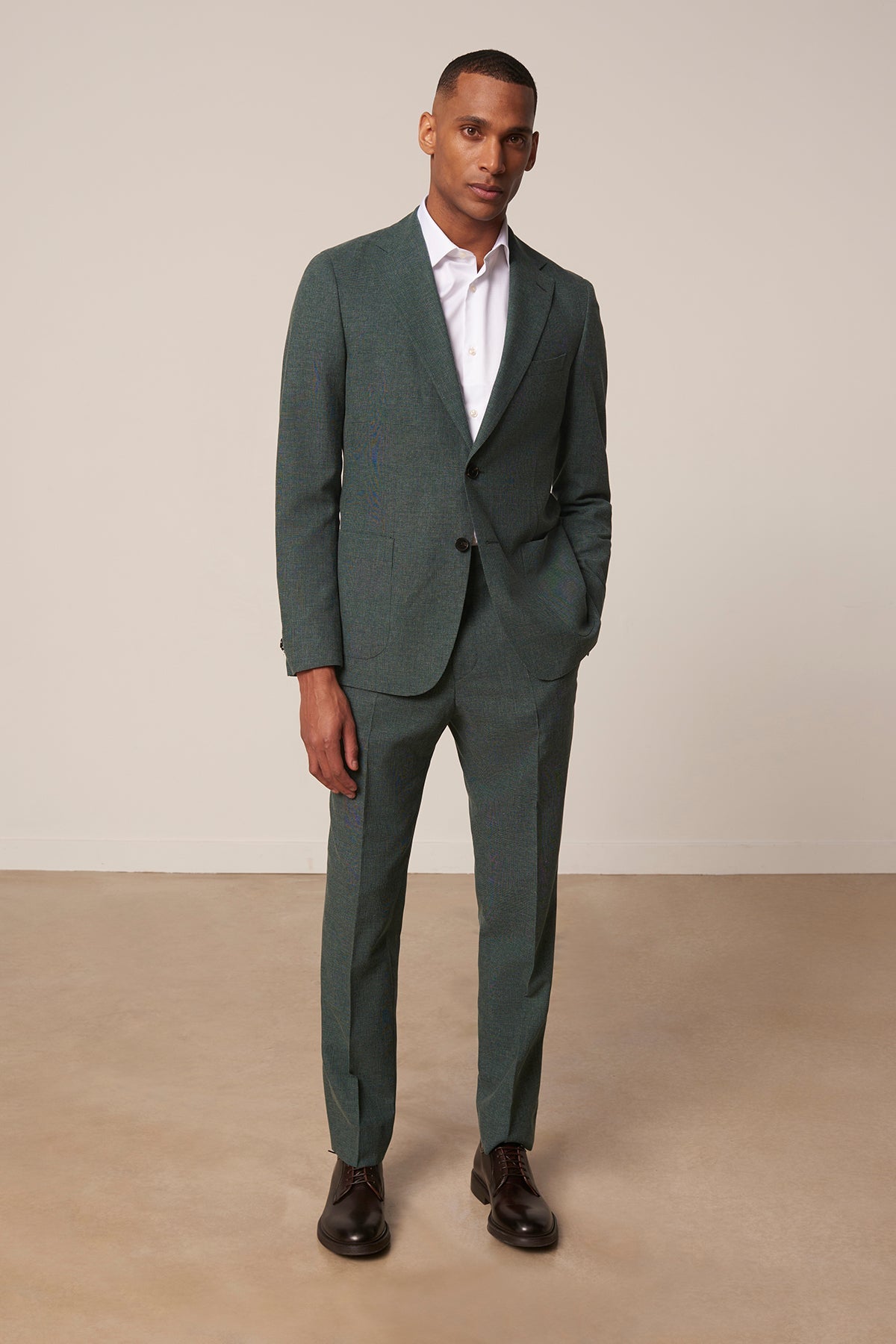 Costume Droit Battlo En Laine Vierge Coton Et Soie