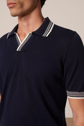 Polo Fabio En Coton Marine