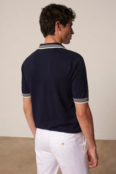 Polo Fabio En Coton Marine
