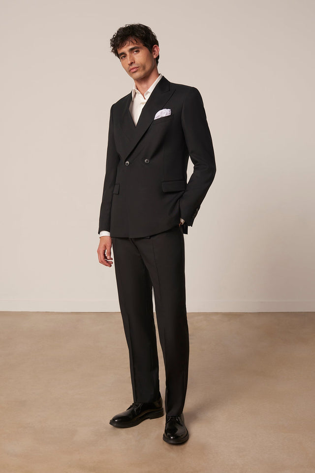 Costume croisé Black picture en laine vierge