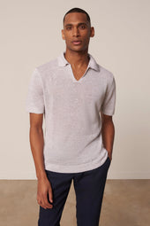 Polo Lorca en lin et coton beige