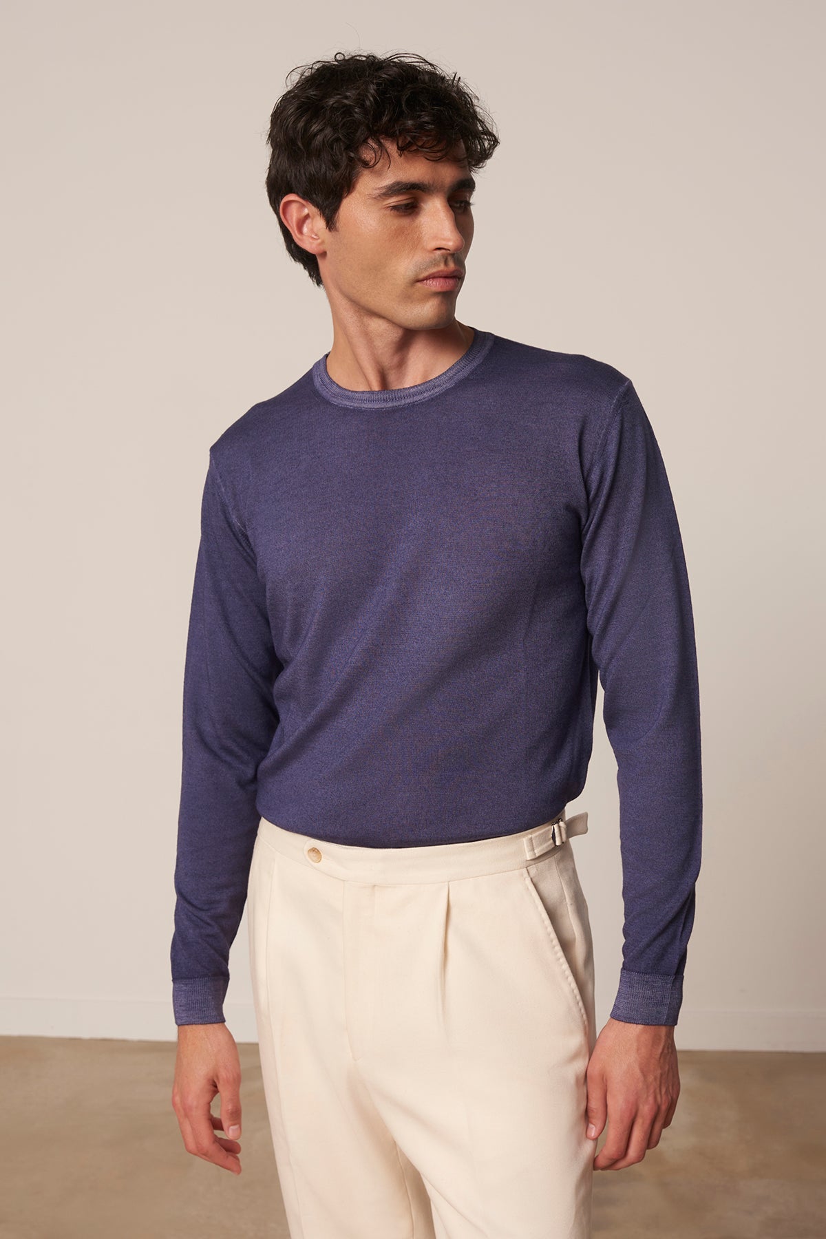 Pull Pedro en laine mérinos bleu