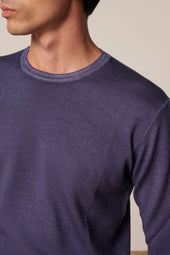Pull Pedro en laine mérinos bleu