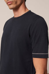 T Shirt Diego En Coton Et Lin Marine