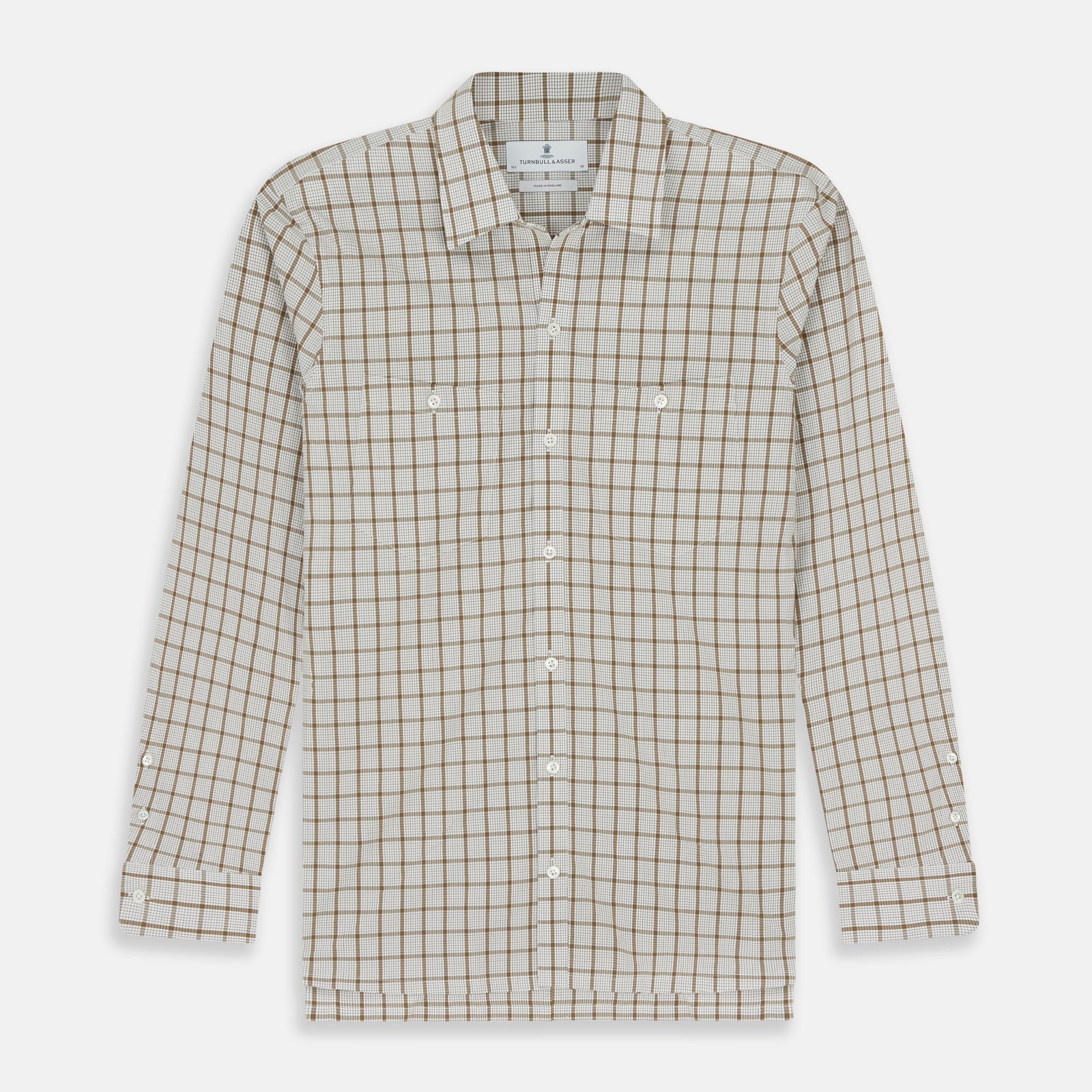 Brown Graph Overlay Check Piccadilly Shirt