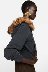 Shearling Zip Up Hoodie